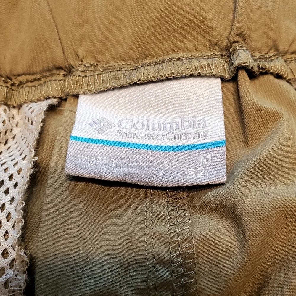 Columbia GRT Pants Men's Size 32Lx30 Belted Cargo Outdoor Relaxed Nylon Khaki